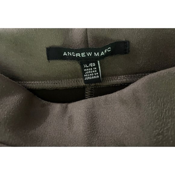 Andrew Marc Size XL Elastic Waistband Stretch Velvet Pull on Legging Taupe - Picture 3 of 3